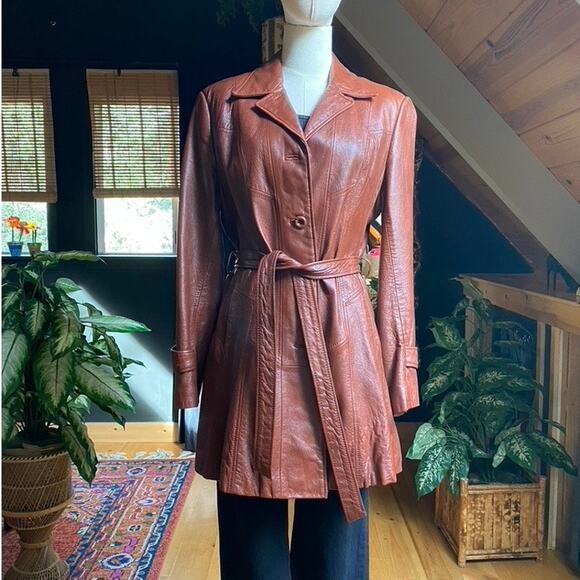 Vintage Leather Jacket 70s - Picture 1 of 7